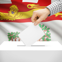 Ballot box with Canadian province flag - Prince Edward Island