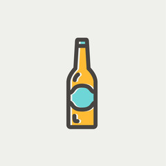Light beer bottle thin line icon