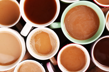 Cups of cappuccino, closeup