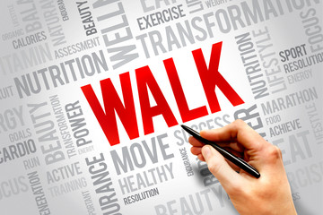 WALK word cloud, fitness, sport, health concept
