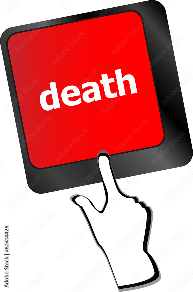 Aufkleber death button on computer keyboard pc key vector