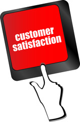 customer satisfaction key word on computer keyboard vector