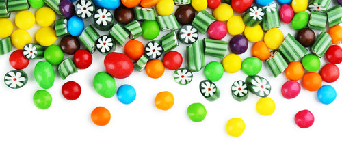 Colorful candies isolated on white