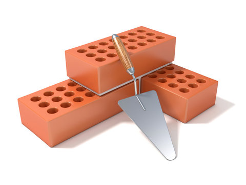 Concept of building the brick wall