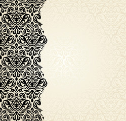 Fashionable ecru and black invitation design background