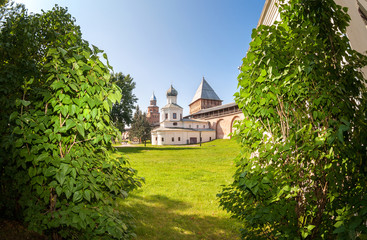 Fototapeta na wymiar Church of the Intercession of the Holy Virgin in Novgorod Kremli