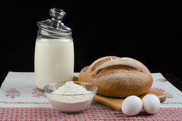 Still life with drying milk sweet straw