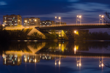 Fototapeta na wymiar View of bridge over the Volga-Don canal in Volgograd