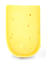Piece of cheese isolated on white