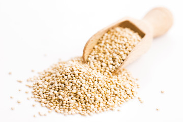 Pile of quinoa grain on a white background