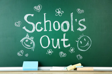 Inscription on blackboard background