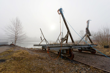 Vehicle to launch boats to the sea