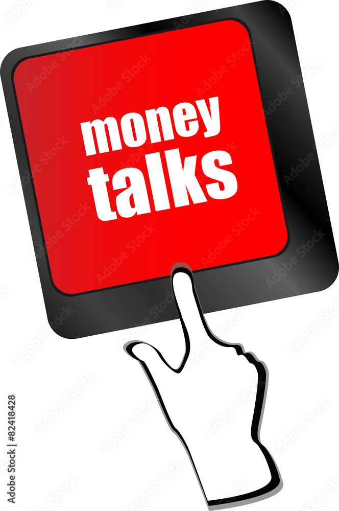 Poster money talks on computer keyboard key button vector