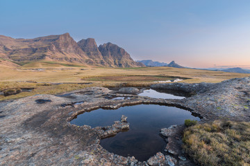 Rock pool in front of the peaks