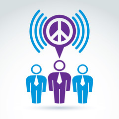 Society business and organization talking about the peace, vecto