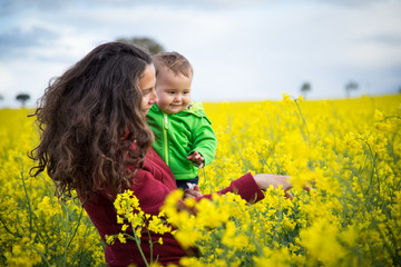 Fototapeta premium mom and baby in nature