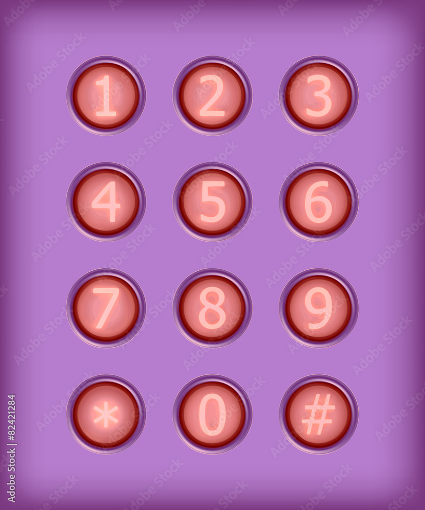 Poster set of buttons with number