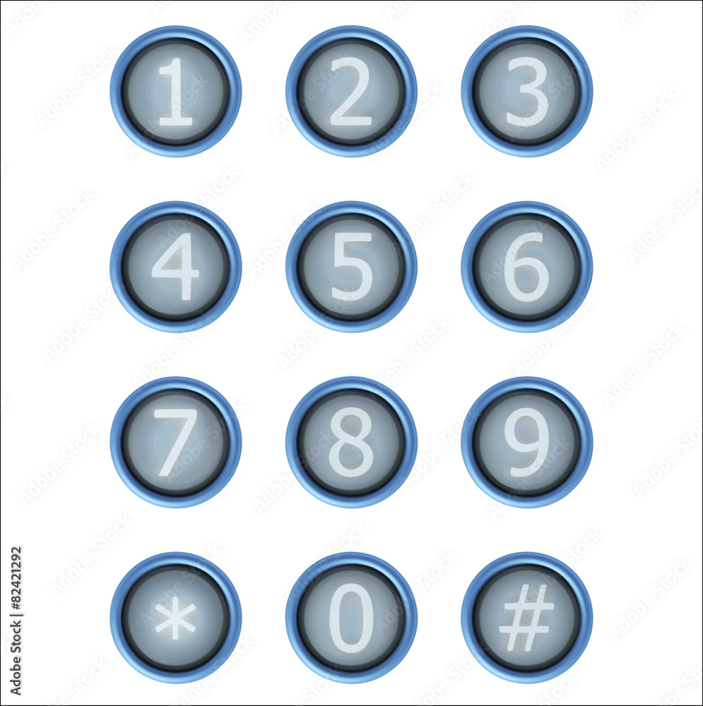 Poster set of buttons with number
