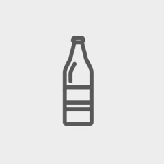 Soda bottle thin line icon