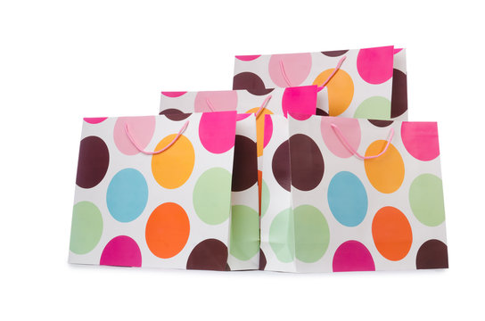 Gift bags isolated on the white background