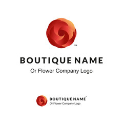 Beautiful Logo with Red Flower for Boutique - 82422276