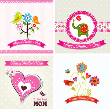 Template greeting card, mother day, vector
