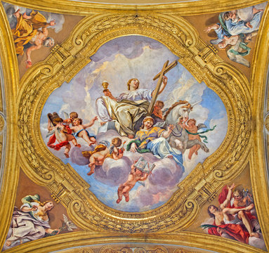 Rome - fresco of virtues - San Carlo al Corso church