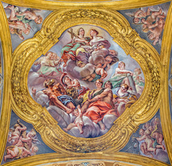 Fototapeta na wymiar Rome - fresco of virtues - San Carlo al Corso church