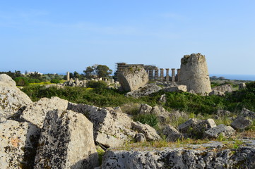 Fototapeta na wymiar Temples de Sélinonte en ruines - Sicile