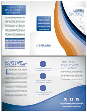 Modern Corporate White, Blue And Orange Layout Template