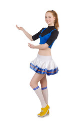 Cheerleader isolated on the white background