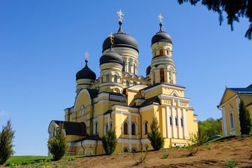 Fototapeta na wymiar Church in the Hancu Monastery, Moldova