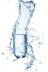 water splashing from glass