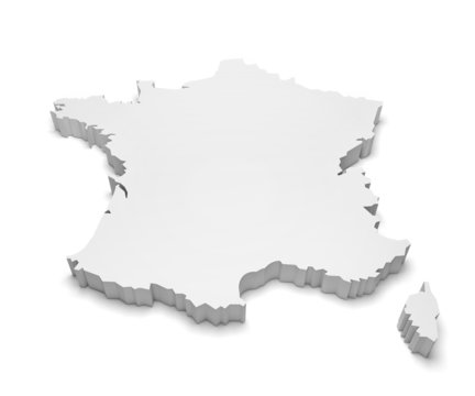 Blank map of France