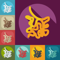 Flat modern design with shadow icons small intestine