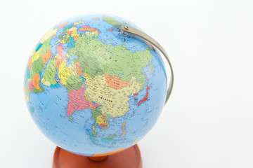 アジアが写っている地球儀