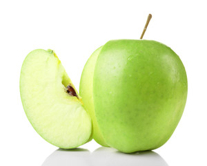 Sliced apple isolated on white