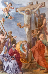 Rome - fresco of Crucifixion in church Santa Maria ai Monti