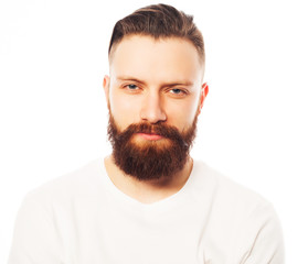 Fototapeta premium Stylish bearded man in white shirt.