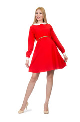 Beautiful pregnant woman isolated on white