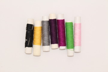Isolated colorful thread set