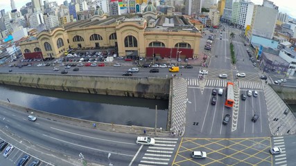 Aerial View from Mercado Municipal in Sao Paulo, Brazil