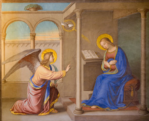 Rome - Annunciation fresco Chiesa della Trinita dei Monti.