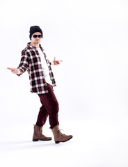 Young man in studio.