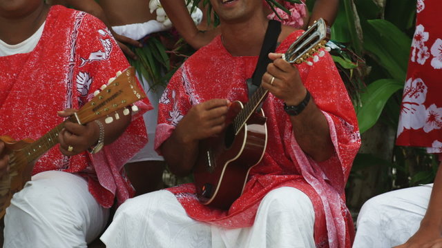 pacific islanders playing instruments