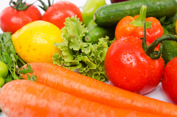 Assorted vegetables isolated on the white
