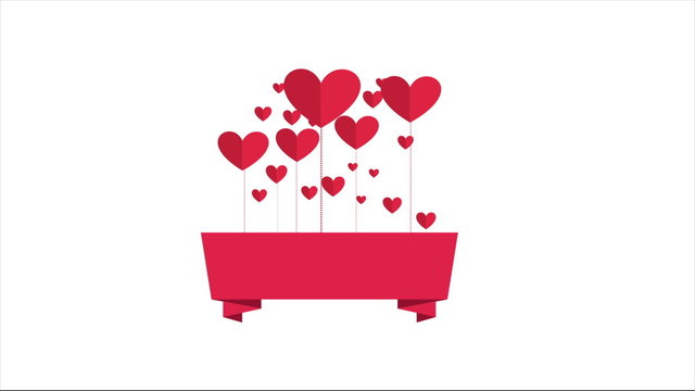 Cute heart icons, space to add text or design, Video animation