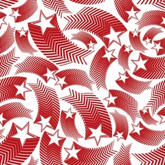 Astronomy conceptual vector background, pentagonal comet stars,