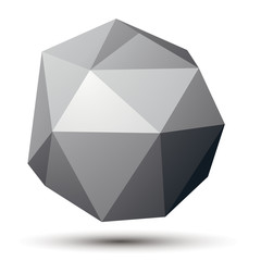 Vector complicated 3d figure, modern digital technology style fo