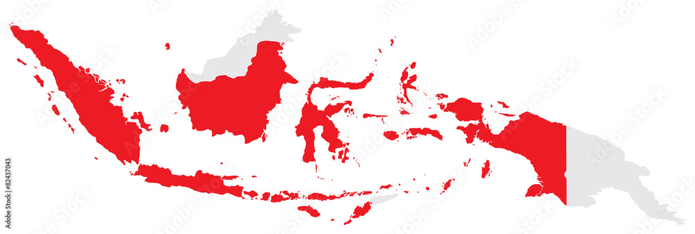 Wall mural Map of Indonesia - Wall murals